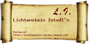 Lichtenstein István névjegykártya